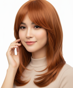 sentetik peruk kelebek kahkül bakır