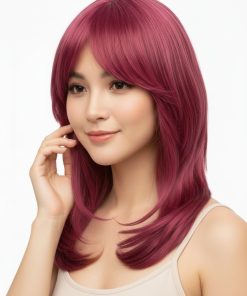 sentetik peruk kelebek kahkül kızıl